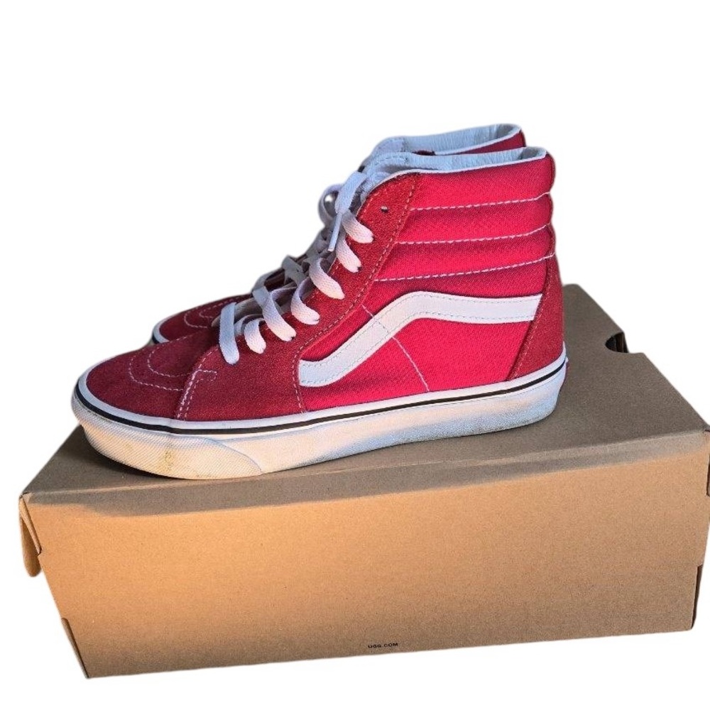 VANS | Red SK8-Hi Shoe. Size 8
